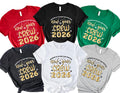2026 New Year Crew T-Shirt For Men, New Year Eve Party Women V Neck Shirt, 2026 Happy New Year Shirt For Kids, Unisex 2026 New Years Shirt