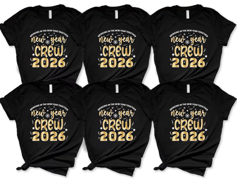 2026 New Year Crew T-Shirt For Men, New Year Eve Party Women V Neck Shirt, 2026 Happy New Year Shirt For Kids, Unisex 2026 New Years Shirt