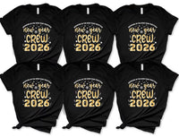 2026 New Year Crew T-Shirt For Men, New Year Eve Party Women V Neck Shirt, 2026 Happy New Year Shirt For Kids, Unisex 2026 New Years Shirt