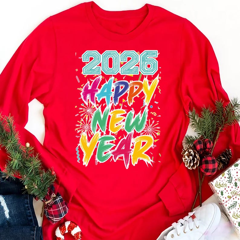 Happy New Year 2026 Long Sleeve T-Shirt, New Years Eve Party Unisex Long Sleeve Shirt, Hello 2026 Shirt For Kids, 2026 Happy New Years Shirt