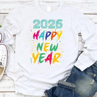 Happy New Year 2026 Long Sleeve T-Shirt, New Years Eve Party Unisex Long Sleeve Shirt, Hello 2026 Shirt For Kids, 2026 Happy New Years Shirt