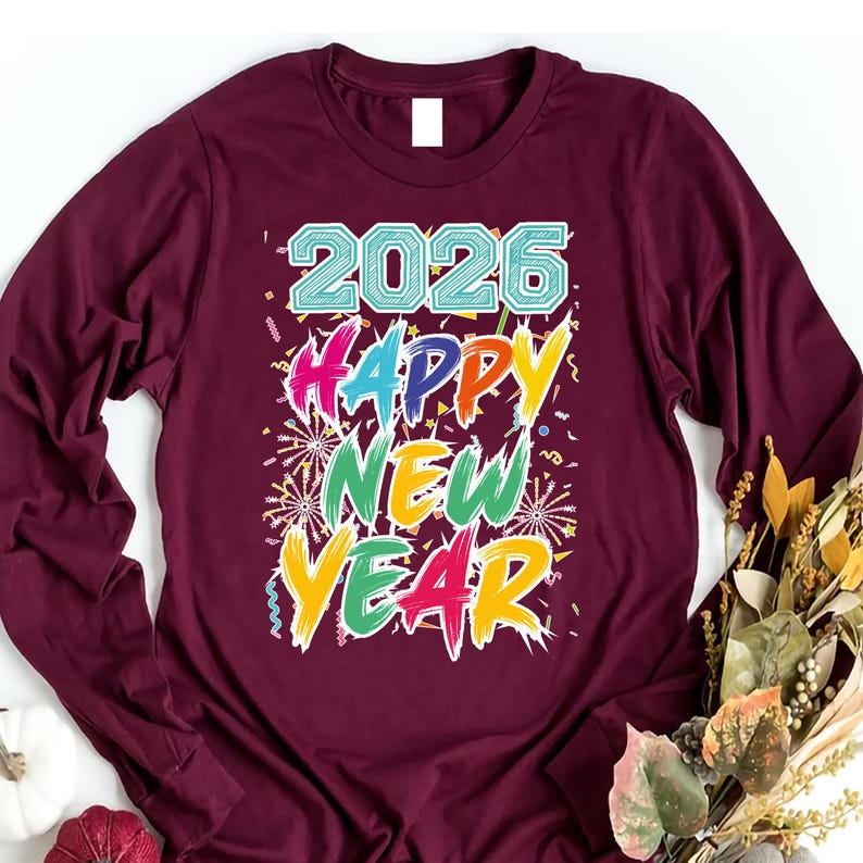 Happy New Year 2026 Long Sleeve T-Shirt, New Years Eve Party Unisex Long Sleeve Shirt, Hello 2026 Shirt For Kids, 2026 Happy New Years Shirt