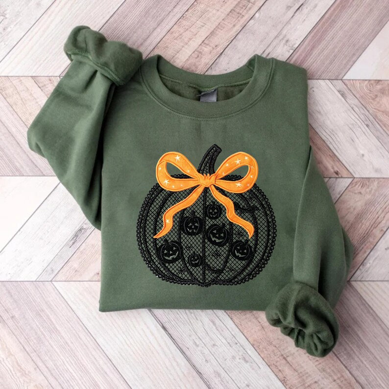 Black Lace Pumpkin Sweatshirt