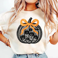 Black Lace Pumpkin Short Sleeve T-Shirt
