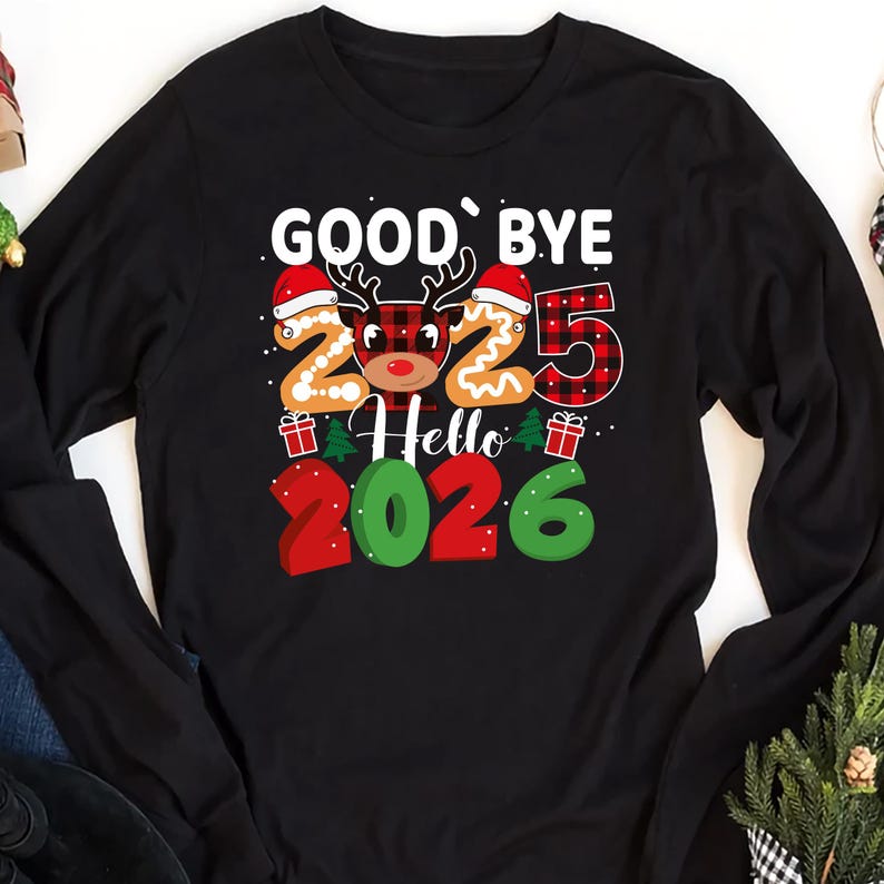 Happy New Year Long Sleeve T-Shirt, New Year Eve Party Unisex Long Sleeve Shirt, 2026 Happy New Year Shirt For Kids, 2026 New Year Shirt
