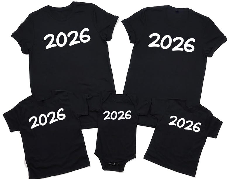 Happy New Year T-Shirt For Men, New Years Eve Party Women V Neck Shirt, 2026 Happy New Year Shirt For Kids, Unisex 2026 New Years Eve Shirt