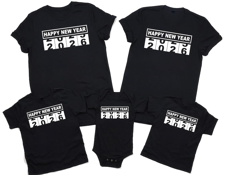 Happy New Year T-Shirt For Men, New Years Eve Party Women V Neck Shirt, 2026 Happy New Year Shirt For Kids, Unisex 2026 New Years Eve Shirt