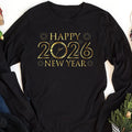 Happy New Year Long Sleeve T-Shirt, New Year Eve Party Unisex Long Sleeve Shirt, 2026 Happy New Year Shirt For Kids, 2026 New Year Shirt