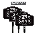 3 Pack Custom House Number Yard Sign with Arrows, Multiple Address Directional Sign with 16