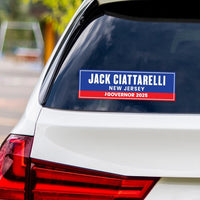 Jack Ciattarelli For New Jersey Governor 2025 Vinyl Sticker, Vote Jack Ciattarelli Decal, Governor Elections 2025 Bumper Sticker