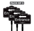 3 Pack Entrance Yard Sign with Arrow and 16