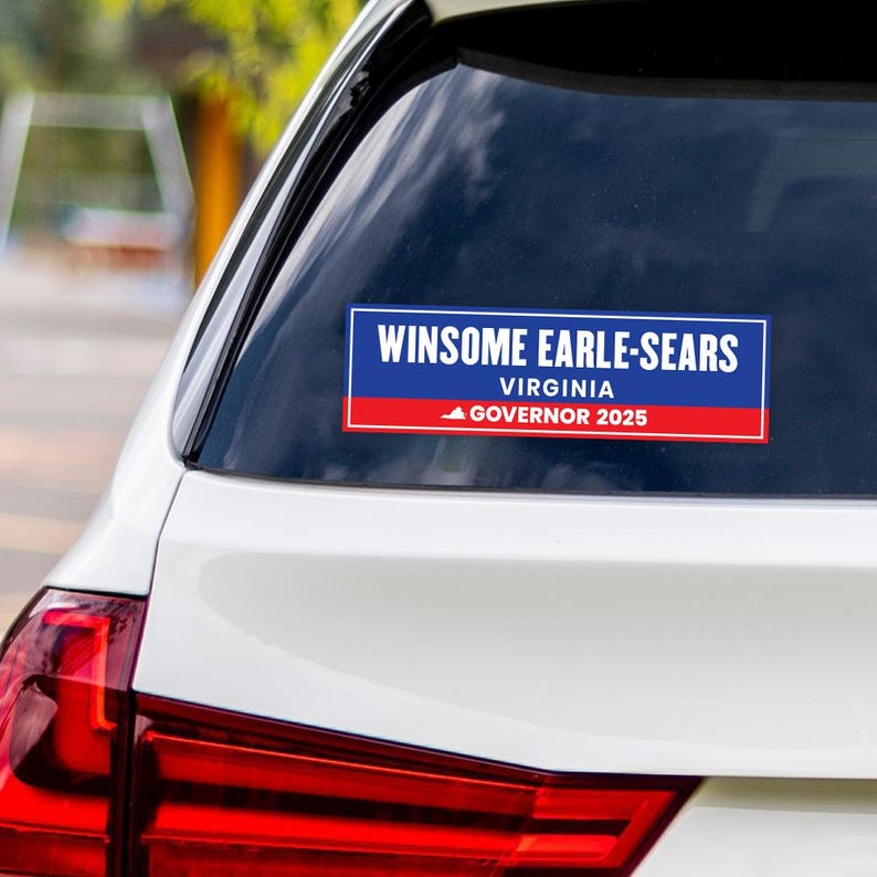 Winsome Earle-Sears For Virginia Governor 2025 Vinyl Sticker, Vote Winsome Earle-Sears Decal, Governor Elections Bumper Sticker