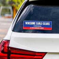 Winsome Earle-Sears For Virginia Governor 2025 Vinyl Sticker, Vote Winsome Earle-Sears Decal, Governor Elections Bumper Sticker