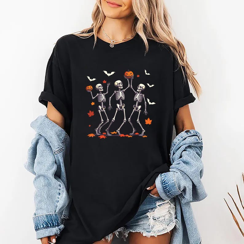 Dancing Skeleton Bow Short Sleeve T-Shirt