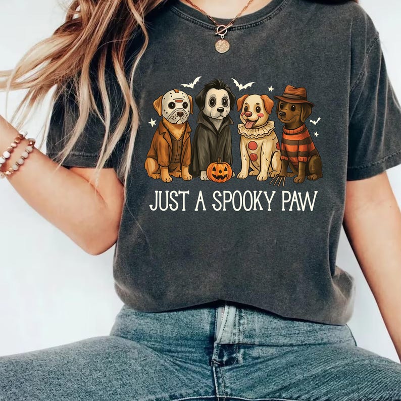 Just a Spooky Paw Short Sleeve T-Shirt