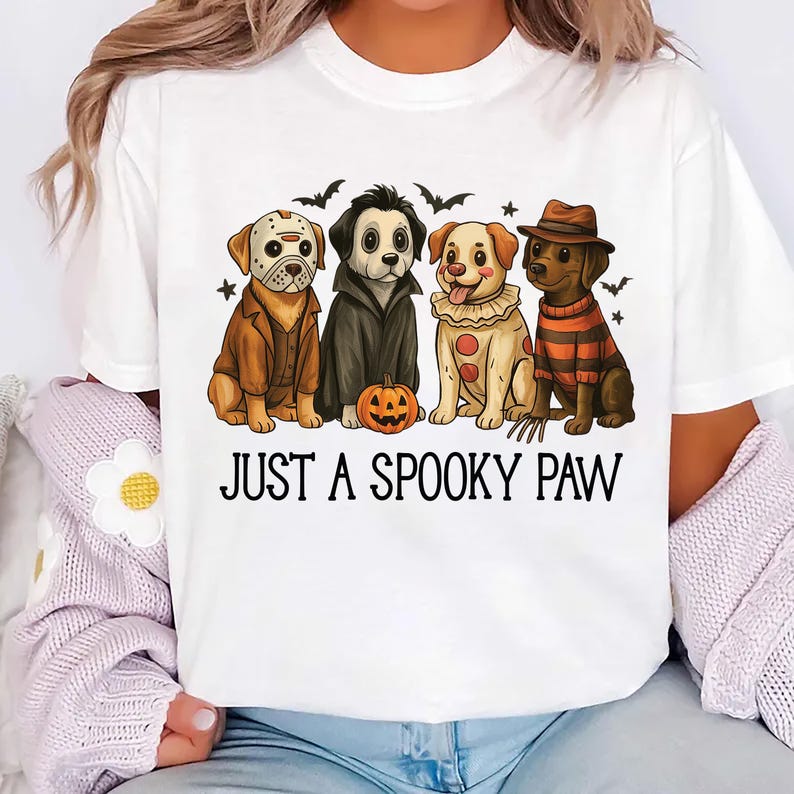 Just a Spooky Paw Short Sleeve T-Shirt