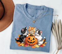 Vintage 90s Cat Halloween Short Sleeve T-Shirt