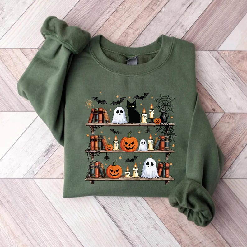 Halloween Book Shelf Sweatshirt