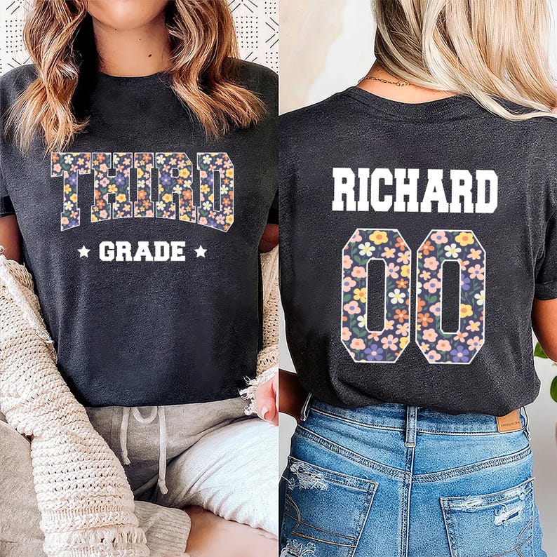 Custom Third Grade Team Shirt Short Sleeve T-Shirt, Two-Sided