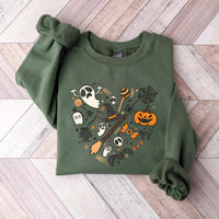Halloween Doodles Heart Sweatshirt