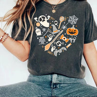 Halloween Doodles Heart Short Sleeve T-Shirt