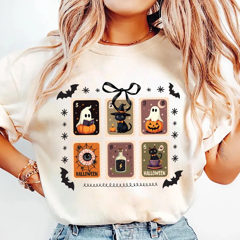Retro Halloween Stamps Short Sleeve T-Shirt