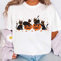 Halloween Black Cat Short Sleeve T-Shirt