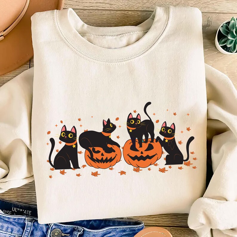 Halloween Black Cat Sweatshirt