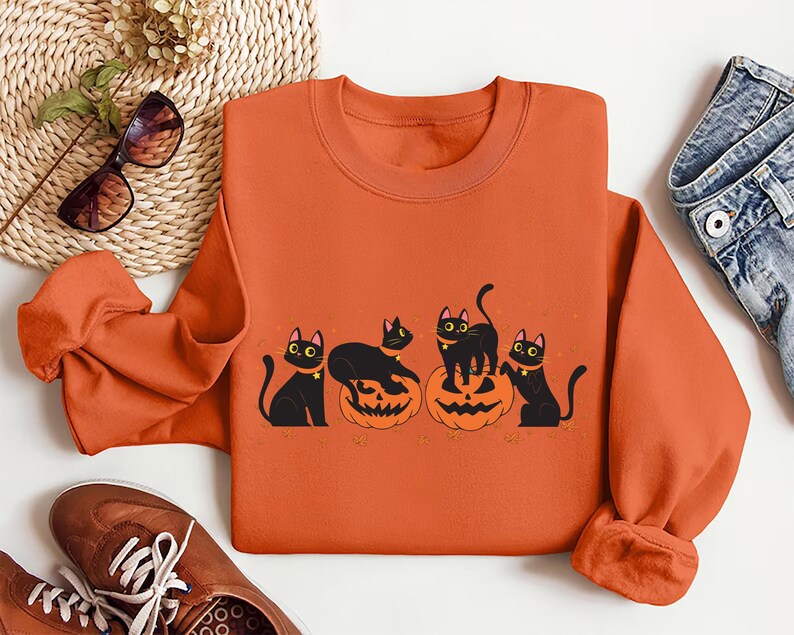 Halloween Black Cat Sweatshirt