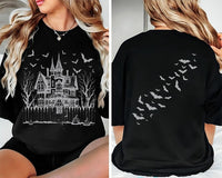 Vintage Haunted House Short Sleeve T-Shirt, Two-Sided