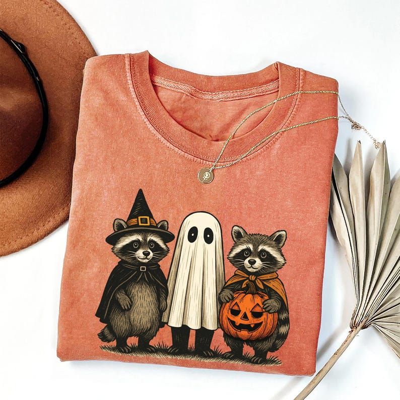 Boo Ghost Raccoon Short Sleeve T-Shirt