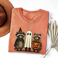 Boo Ghost Raccoon Short Sleeve T-Shirt