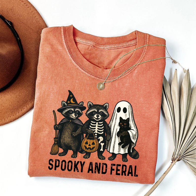Spooky and Feral Raccoon Short Sleeve T-Shirt