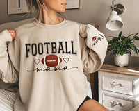 Football Mama Sweatshirt with Kids Name on Sleeve, Two-Sided