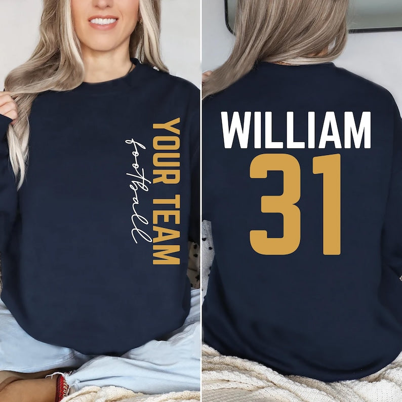 Custom Football Mom Long Sleeve Shirt, Two-Sided