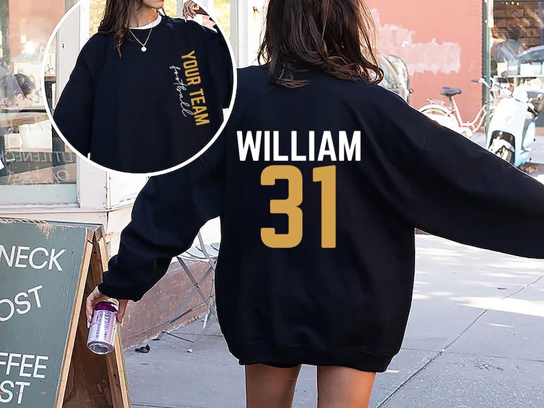 Custom Football Mom Sweatshirt, Two-Sided
