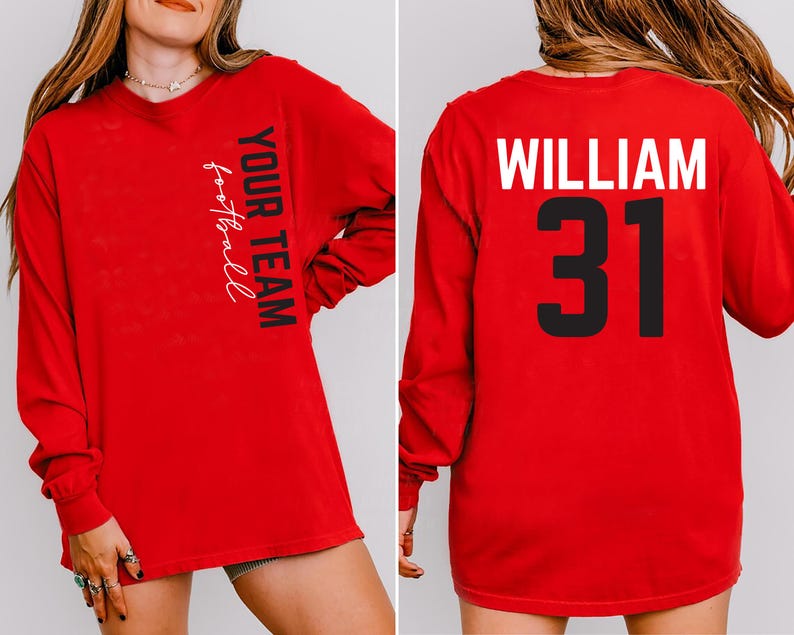 Custom Football Mom Sweatshirt, Two-Sided
