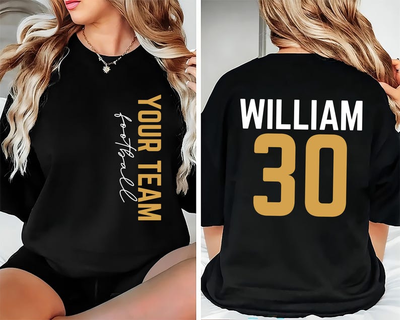 Custom Football Mom Short Sleeve T-Shirt, Two-Sided