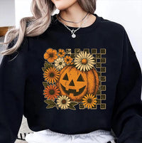 Retro Floral Pumpkin Sweatshirt