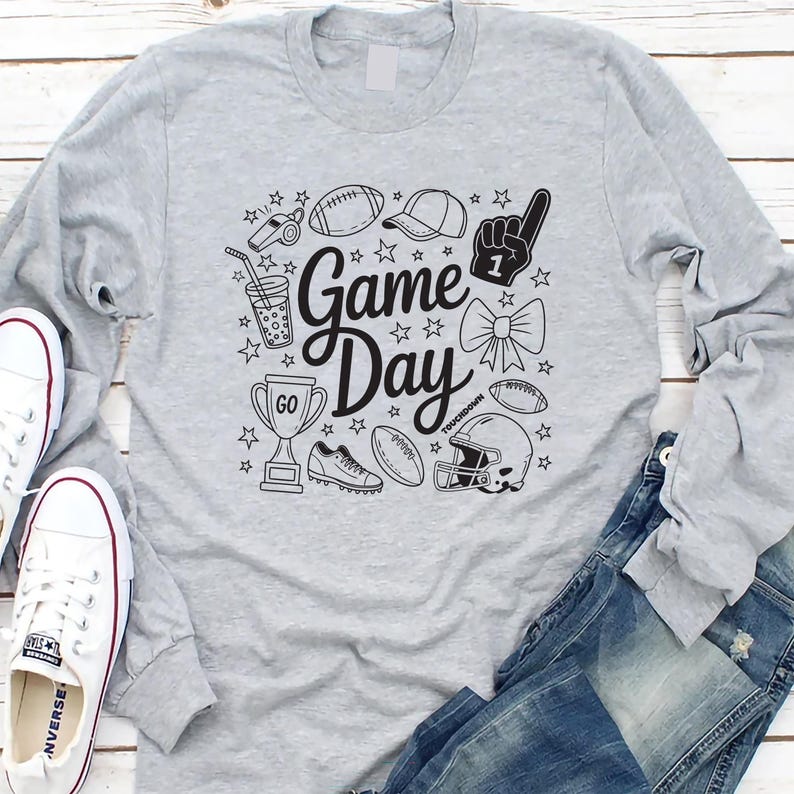 Game Day Doodle Long Sleeve Shirt