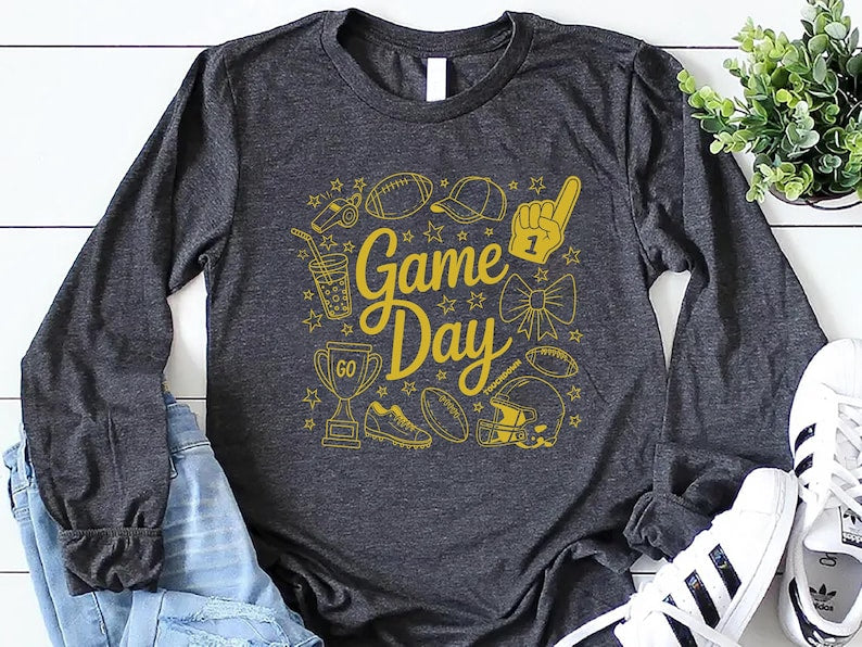 Game Day Doodle Long Sleeve Shirt