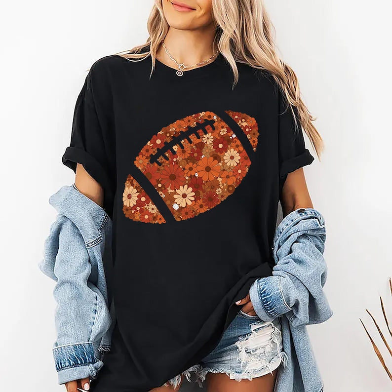 Floral Football Short Sleeve T-Shirt