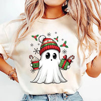 Ghost Santa Christmas Short Sleeve T-Shirt