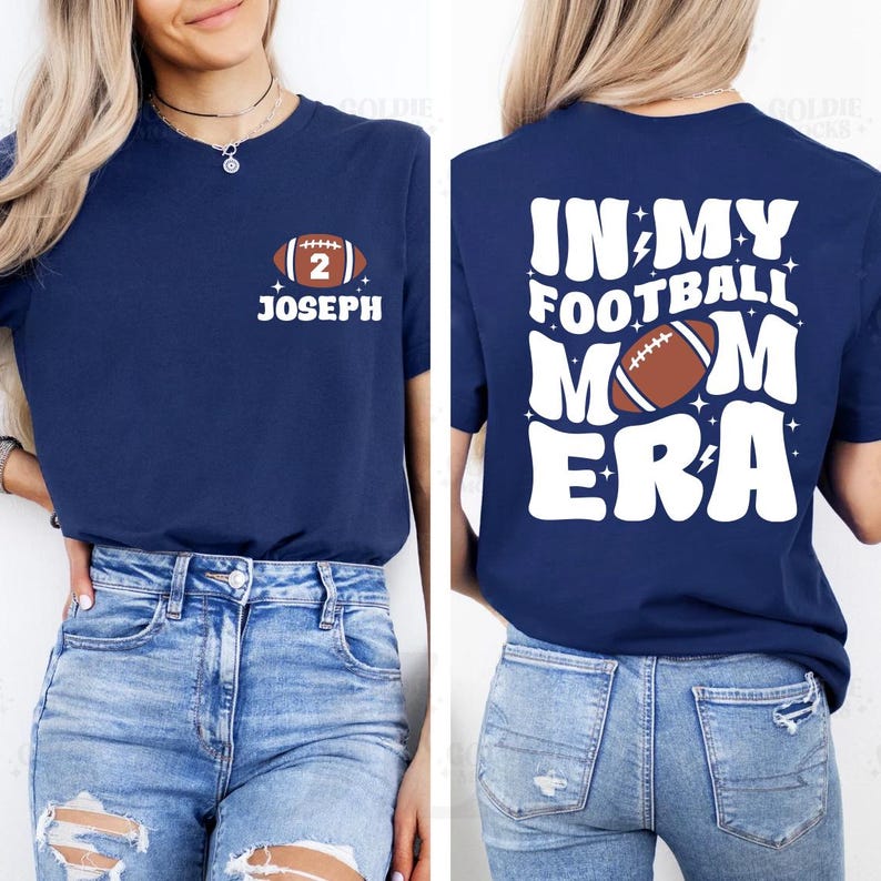 In My Football Mom Era Short Sleeve T-Shirt, Two-Sided