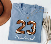 Custom Football Number Short Sleeve T-Shirt