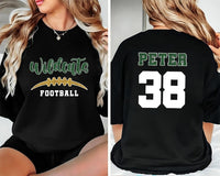 Custom Glitter Football Mascot Short Sleeve T-Shirt, Two Sided