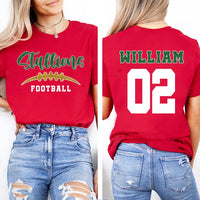Custom Glitter Football Mascot Short Sleeve T-Shirt, Two Sided