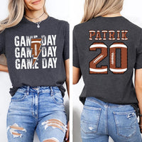 Personalized Football Game Day Short Sleeve T-Shirt, Two Sided