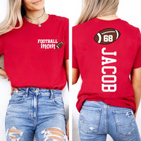 Football Mom Shirt with Kids Name & Jersey Number, Two Sided