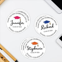 Personalized Graduation 2026 Stickers, Custom Class of 2026 Stickers, 2026 Graduation Labels, Round Graduation Party Favors, Gift Sticker